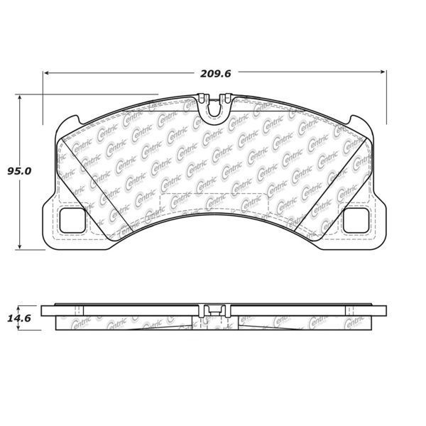 Centric Parts Posi-Quiet Semi Met Pads, 104.13490 104.13490